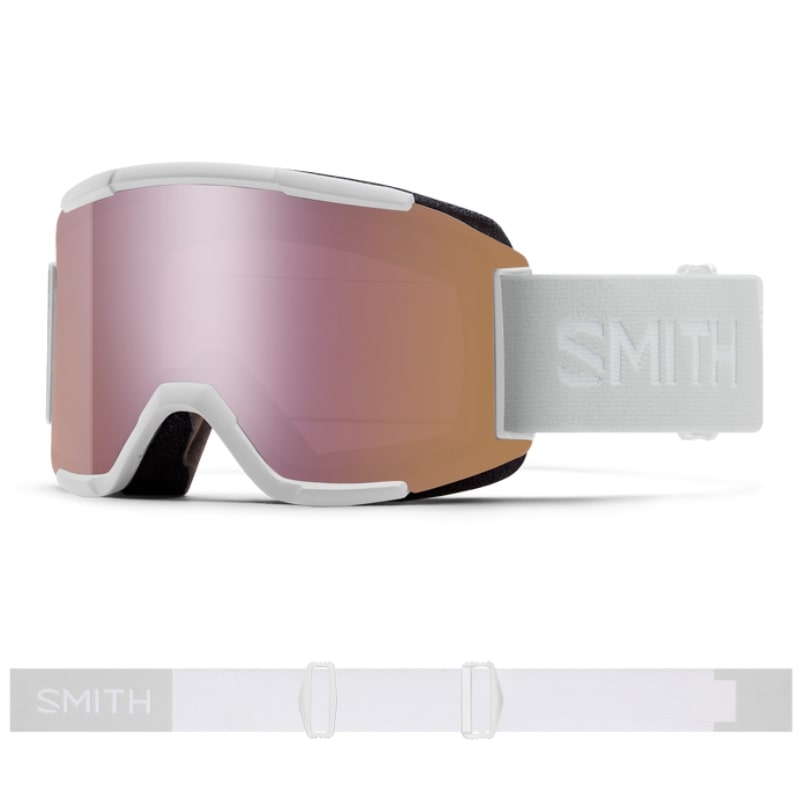 Smith Squad White Vapor + ChromaPop Everyday Rose Gold Mirror - SnowTech - Goggles